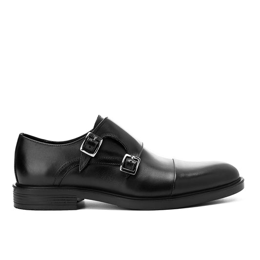 Portland Double Monk Strap Black