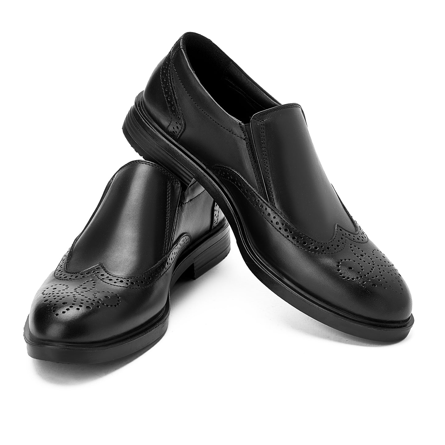 Reno Brogue Slip-Ons Black