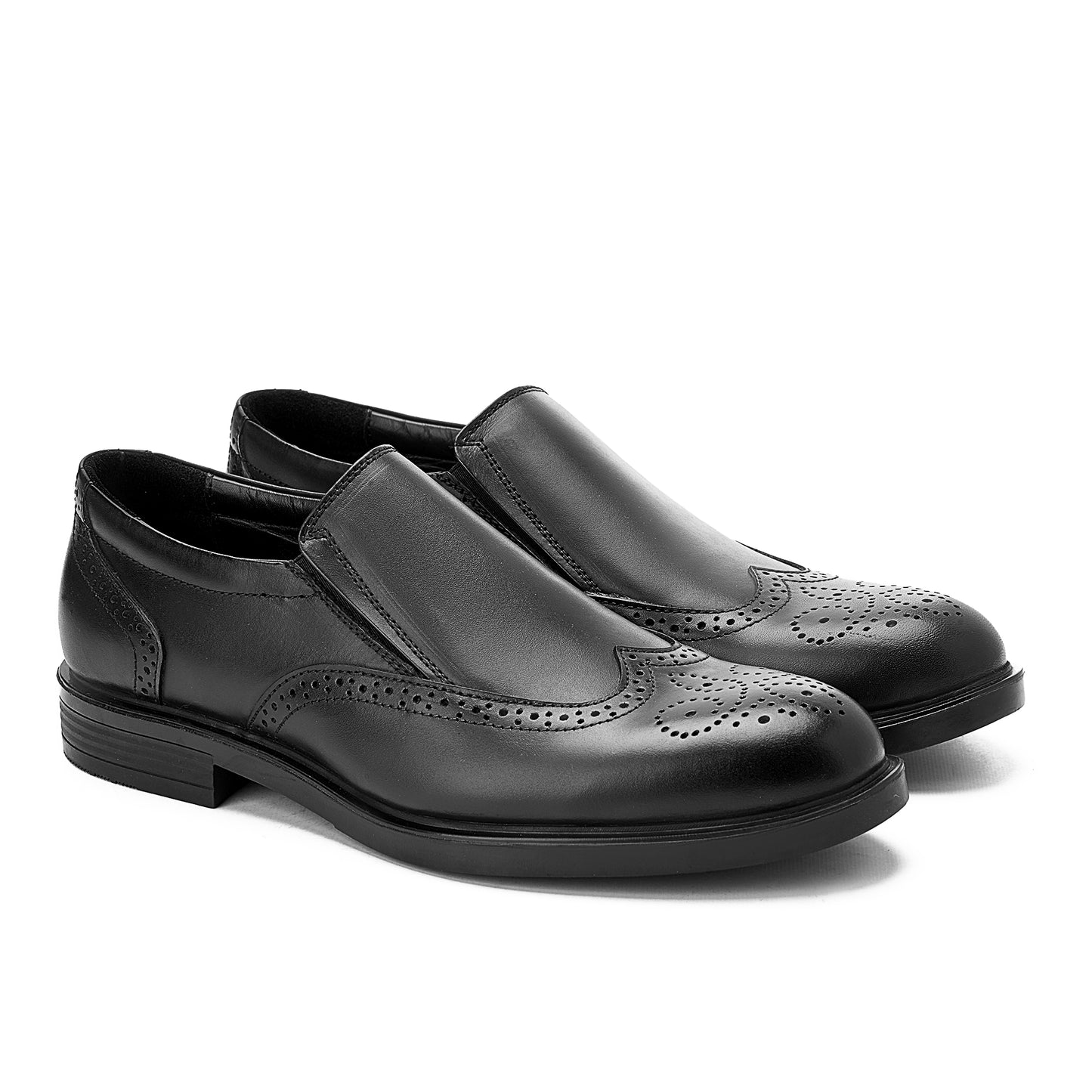 Reno Brogue Slip-Ons Black