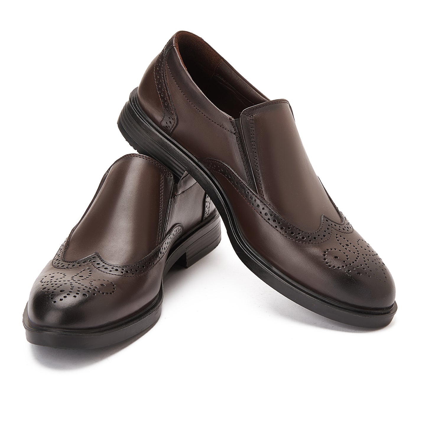 Reno Brogue Slip-Ons Brown