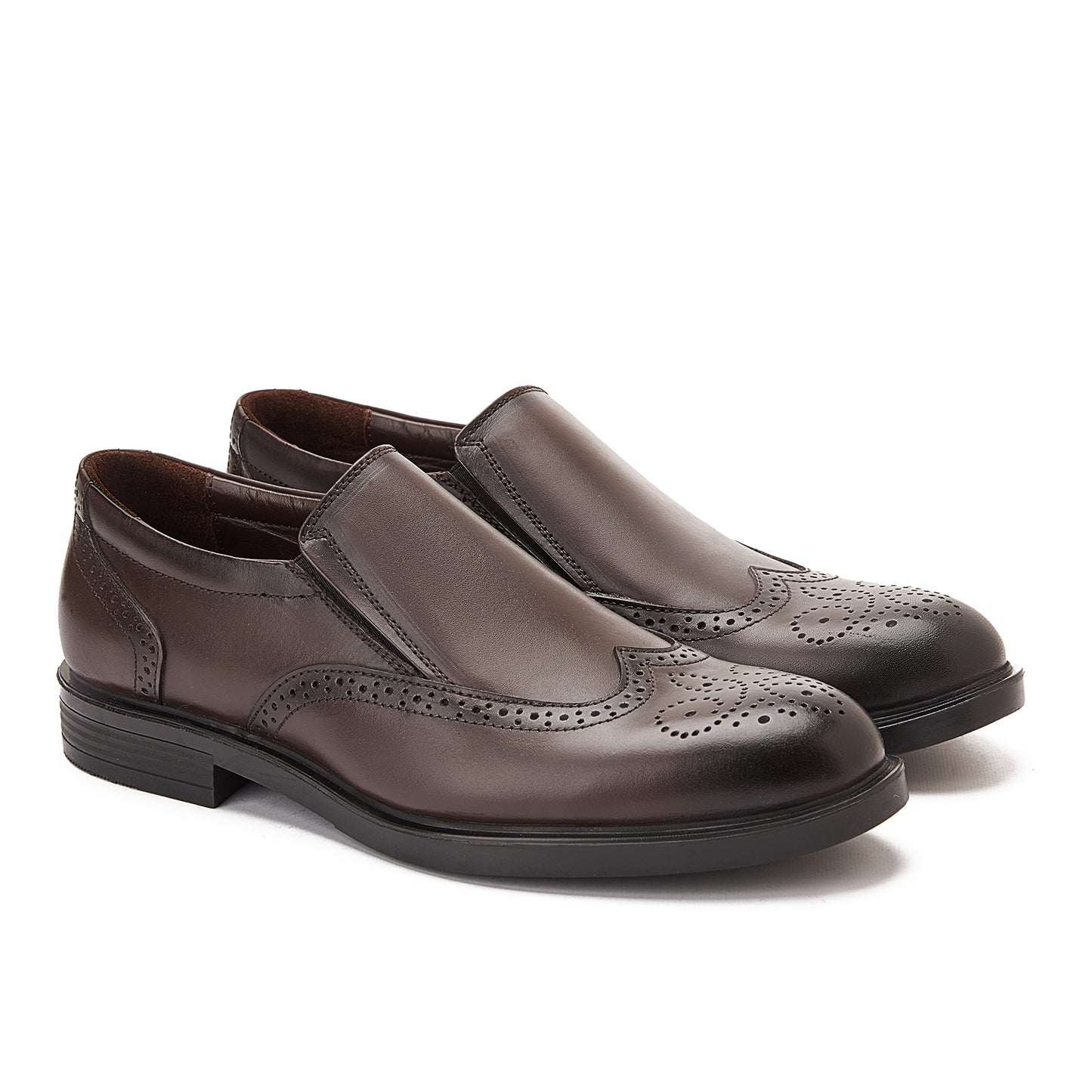 Reno Brogue Slip-Ons Brown