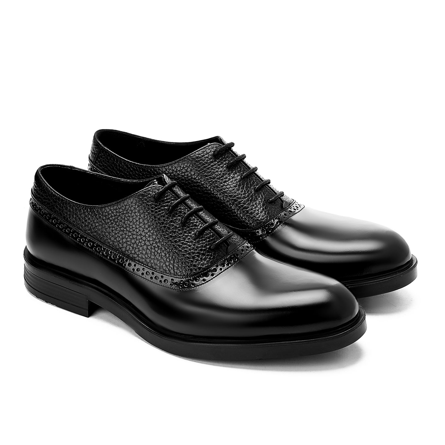 Boulder Textured Brogue Oxfords Black