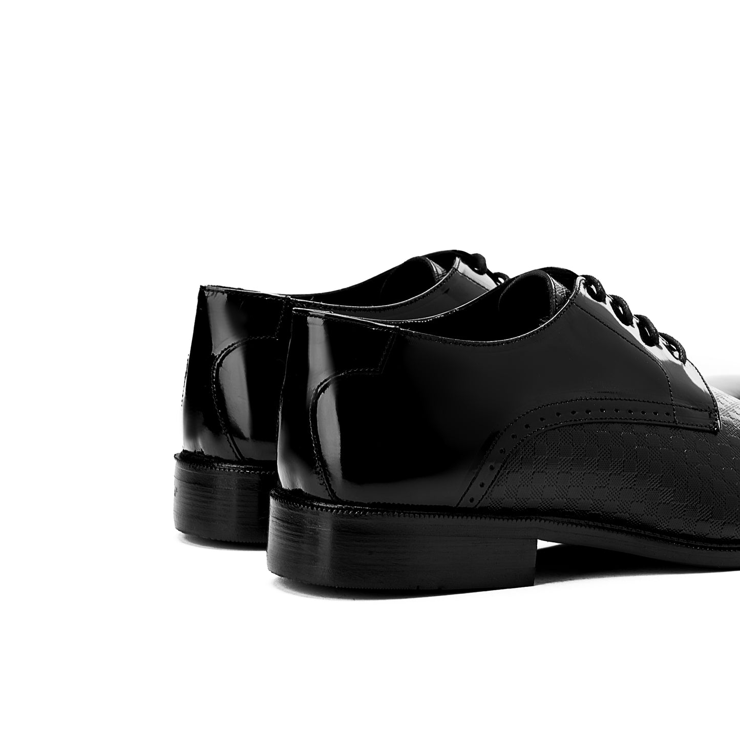 Square Cap-Toe Textured Derbies