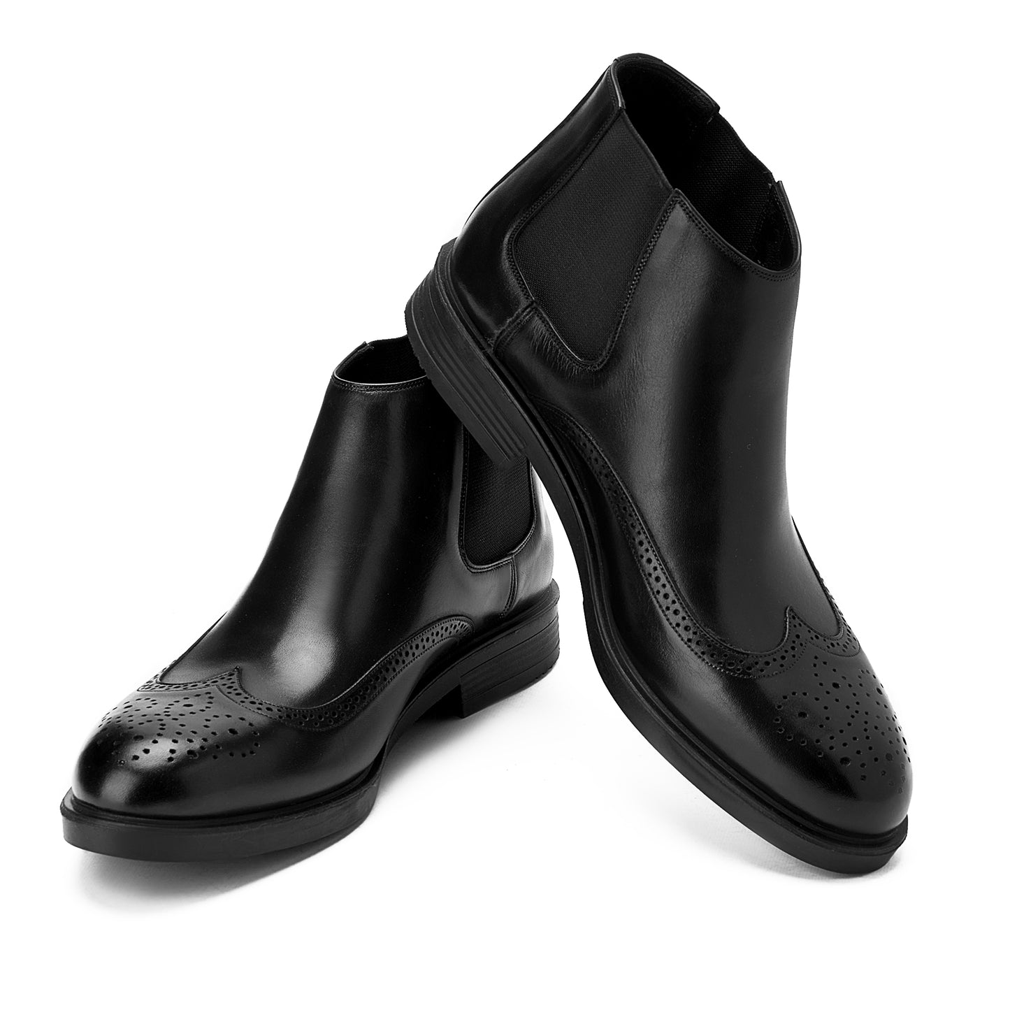 Chicago Brogue Chelsea Boots Black