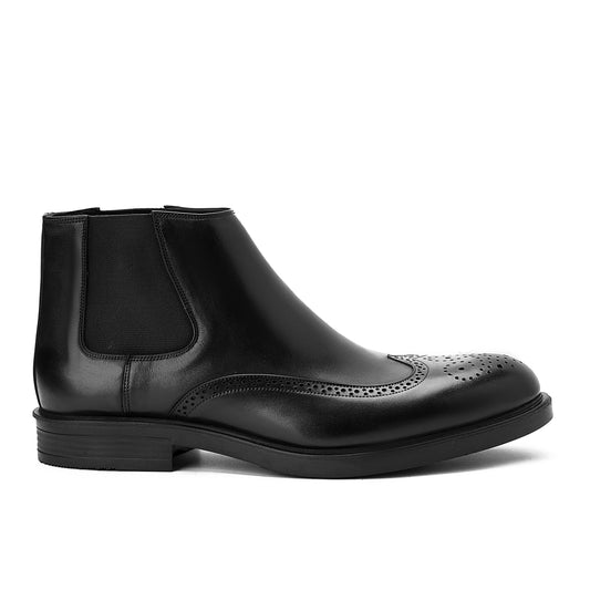 Chicago Brogue Chelsea Boots Black