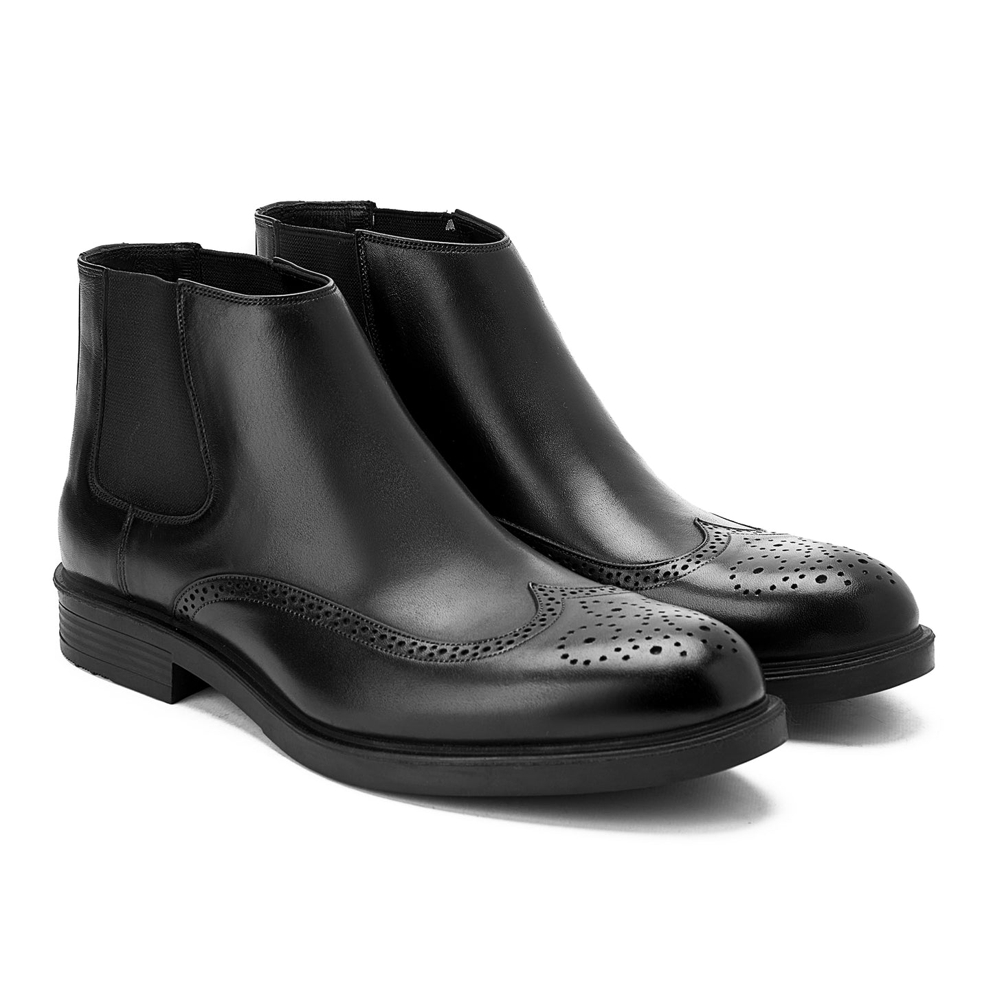 Chicago Brogue Chelsea Boots Black