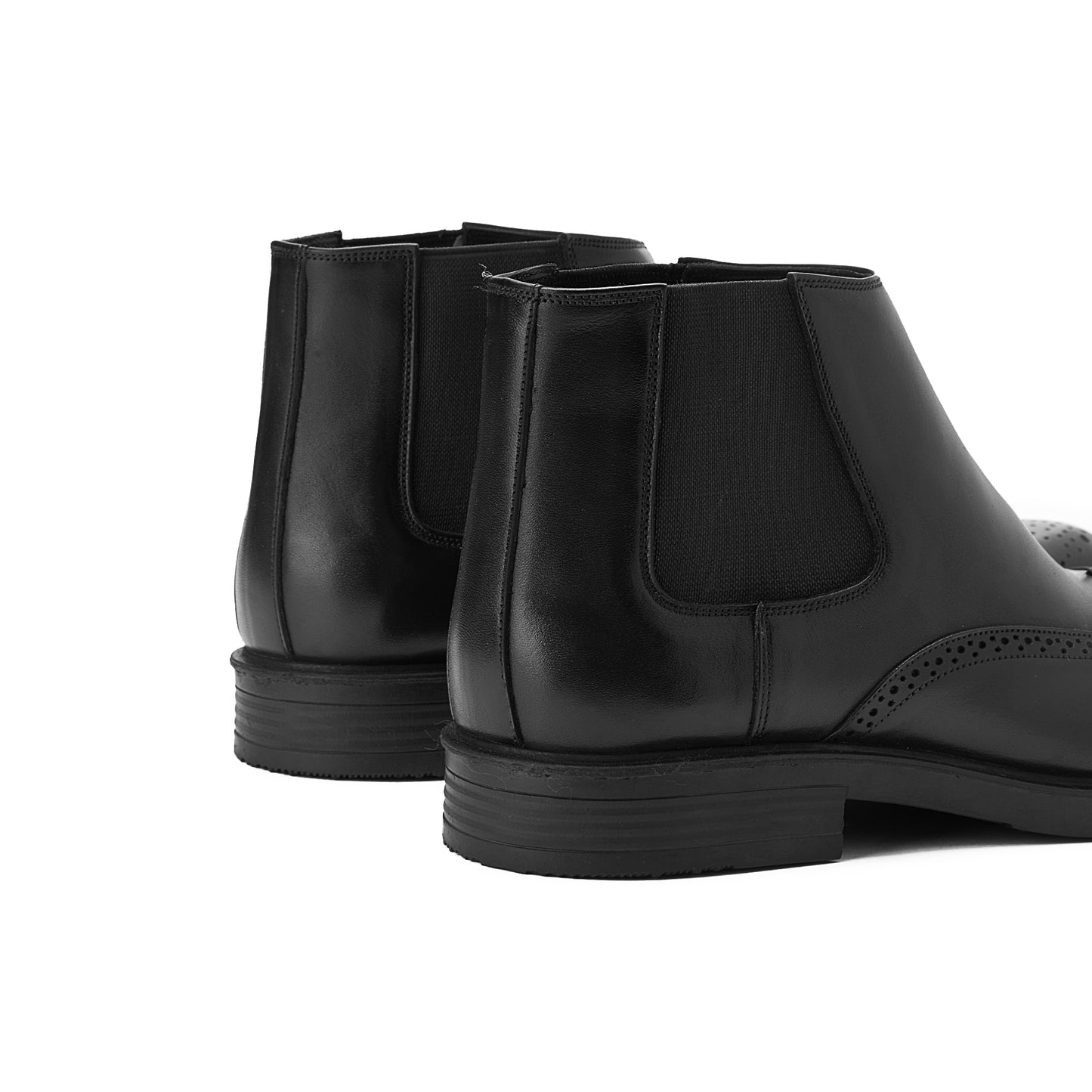 Chicago Brogue Chelsea Boots Black